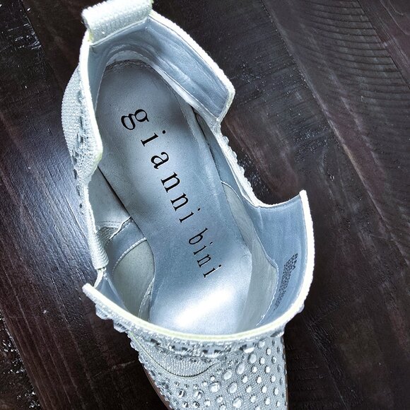 Gianni Bini Jeweled Silver Glitter Cowboy Booties Women’s 8 M Western Heels NEW - Picture 10 of 16